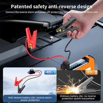 6000A 180psi 5 In1 Car Emergency Battery Pack Light 12v Booster Starting Device Capacitor Compressor Jump Starter With Air Pump