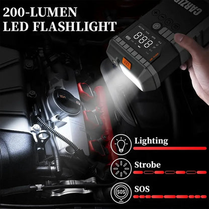 Car Jump Starter with Air Pump 3000A Peak Starter Box 150PSI Digital Tire Inflator Car Battery Jump Starter With Air Compressor