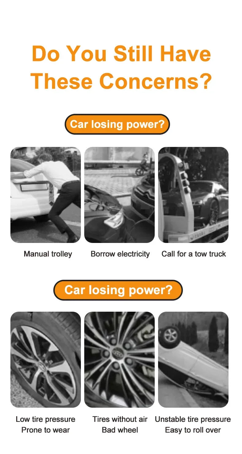 4 In 1 Car Jump Starter Power Bank 1200A 150PSI Auto Air Compressor Wireless Tire Pump Car Battery Booster Starting Device