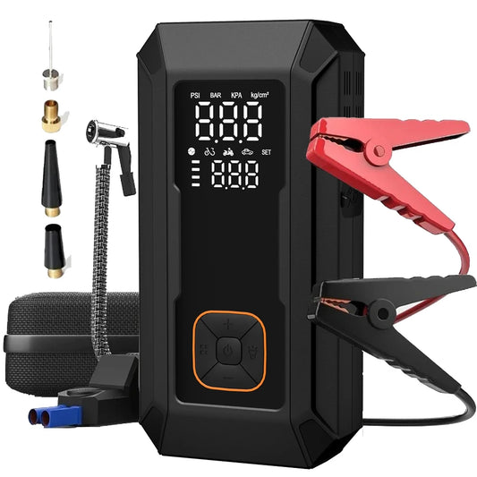 Car Jump Starter with Air Pump 4000A Jump Starter &150PSI Air Compressor, Portable Auto Power Banlk ,Tire Inflator, LED Light
