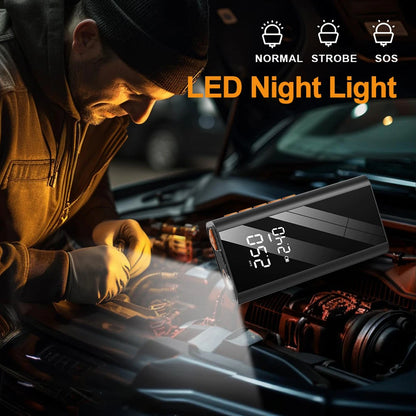 4 In 1 Car Jump Starter Power Bank 1200A 150PSI Auto Air Compressor Wireless Tire Pump Car Battery Booster Starting Device