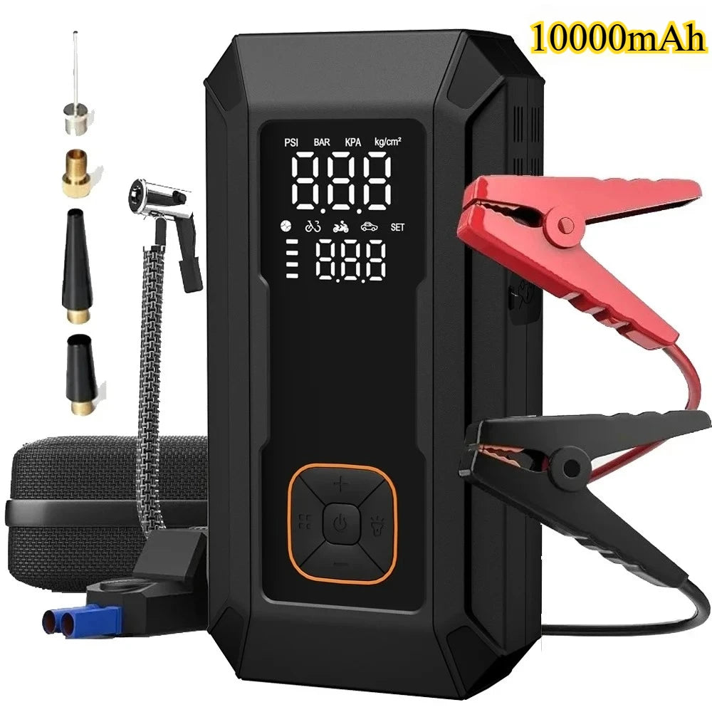 Car Jump Starter with Air Pump 4000A Jump Starter &150PSI Air Compressor, Portable Auto Power Banlk ,Tire Inflator, LED Light