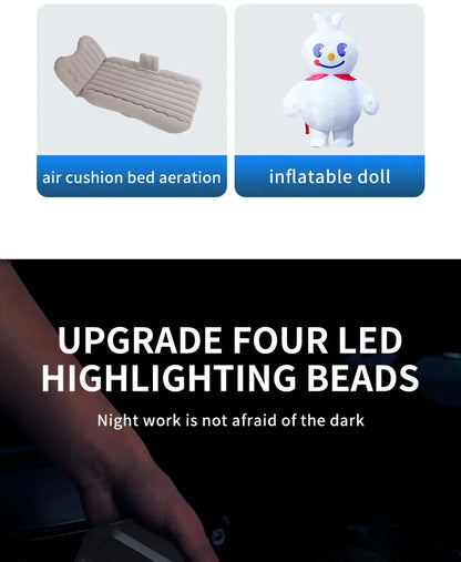 4 In 1 Car Jump Starter Air Pump Power Bank Lighting Portable Air Compressor Cars Battery Starters Starting Auto Tyre Inflator