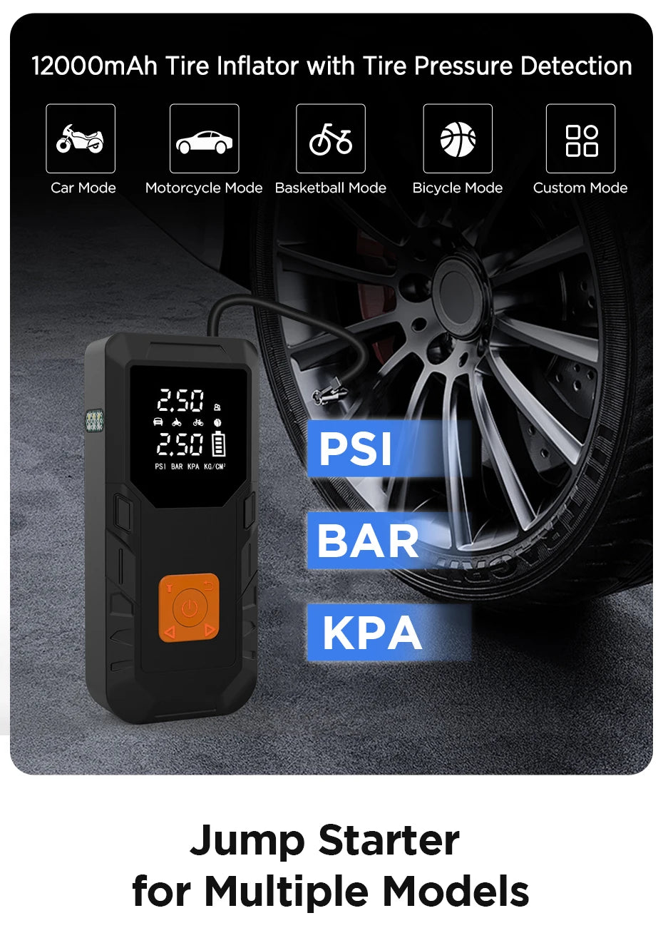 Junsun 450A Car Jump Starter 8000mAh Power Bank Portable Air Compressor 12V Starting Device for Car Battery Emergency Starter