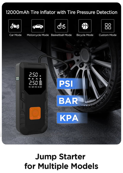 Junsun 450A Car Jump Starter 8000mAh Power Bank Portable Air Compressor 12V Starting Device for Car Battery Emergency Starter