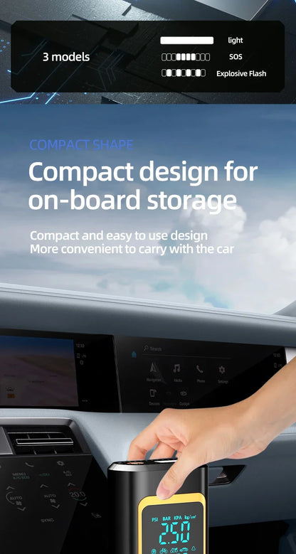 4 In 1 Car Jump Starter Multi-Function Air Compressor Power Bank 150psi Portable Charger Car Battery Starter For 12V Cars