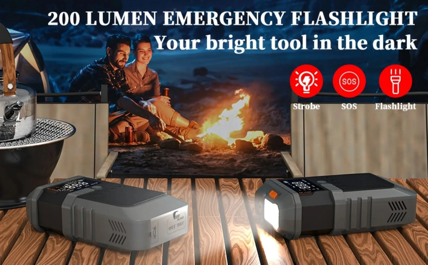 Car Jump Starter with Air Pump 3000A Peak Starter Box 150PSI Digital Tire Inflator Car Battery Jump Starter With Air Compressor