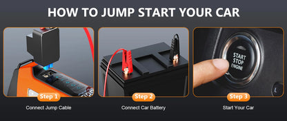 6000A 180psi 5 In1 Car Emergency Battery Pack Light 12v Booster Starting Device Capacitor Compressor Jump Starter With Air Pump