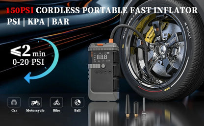 Car Jump Starter with Air Pump 3000A Peak Starter Box 150PSI Digital Tire Inflator Car Battery Jump Starter With Air Compressor