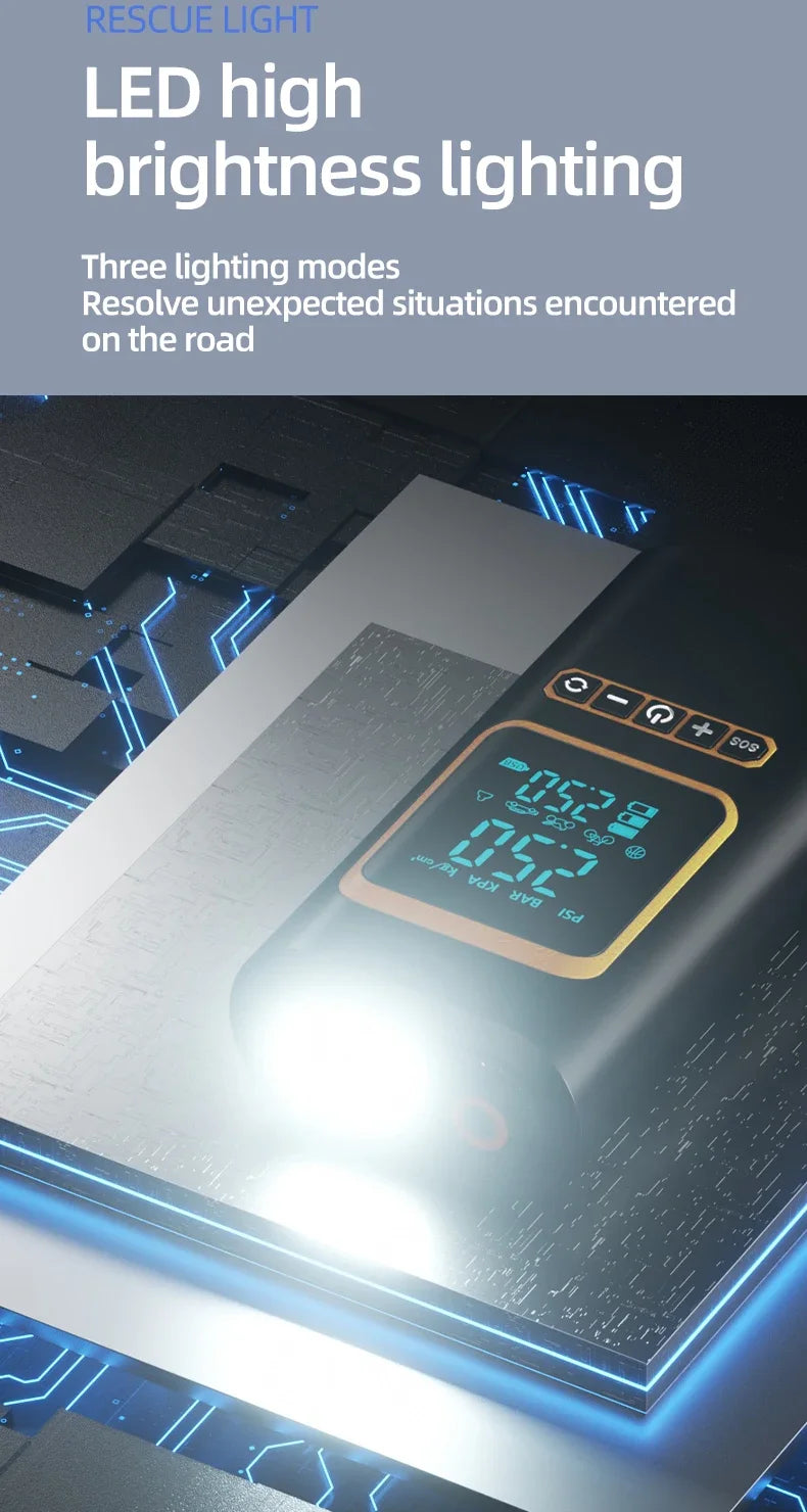 4 In 1 Car Jump Starter Multi-Function Air Compressor Power Bank 150psi Portable Charger Car Battery Starter For 12V Cars