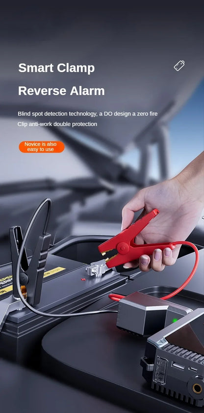 4 In 1 Portable Car Jump Starter & Air Pump 150PSI Air Compressor Power Bank Booster Car Starter Device Auto Tyre Inflator