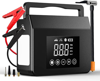 4000A Portable Jump Starter with Air Compressor, 12V Car Battery Power (All Gas 8L Diesel) with 150PSI Tire Inflator·Hot Sale