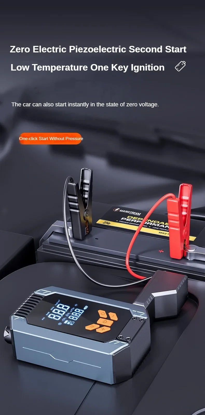 4 In 1 Portable Car Jump Starter & Air Pump 150PSI Air Compressor Power Bank Booster Car Starter Device Auto Tyre Inflator