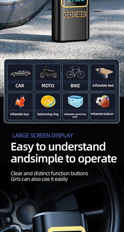 4 In 1 Car Jump Starter Multi-Function Air Compressor Power Bank 150psi Portable Charger Car Battery Starter For 12V Cars