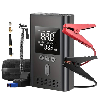 Portable Jump Starter with Air Pump, 3000A Car Jump Starter Boost 150PSI Auto Air Compressor Tire Inflator , LED Light