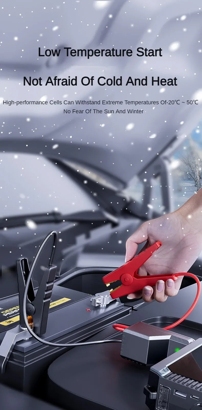 4 In 1 Portable Car Jump Starter & Air Pump 150PSI Air Compressor Power Bank Booster Car Starter Device Auto Tyre Inflator