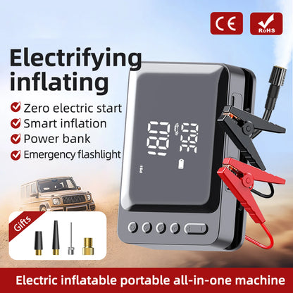 Tire Inflator with Jump Starter Portable Air Compressor Car Battery Jump Starter Electric Air Pump for Cars SUVs & Trucks