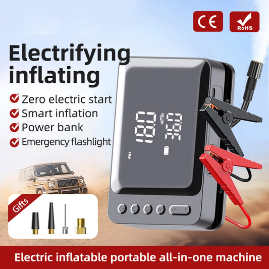 Tire Inflator with Jump Starter Portable Air Compressor Car Battery Jump Starter Electric Air Pump for Cars SUVs & Trucks