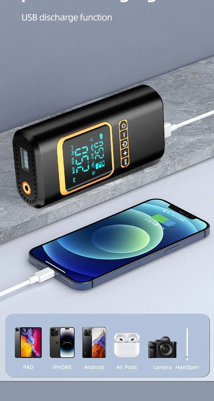 4 In 1 Car Jump Starter Multi-Function Air Compressor Power Bank 150psi Portable Charger Car Battery Starter For 12V Cars