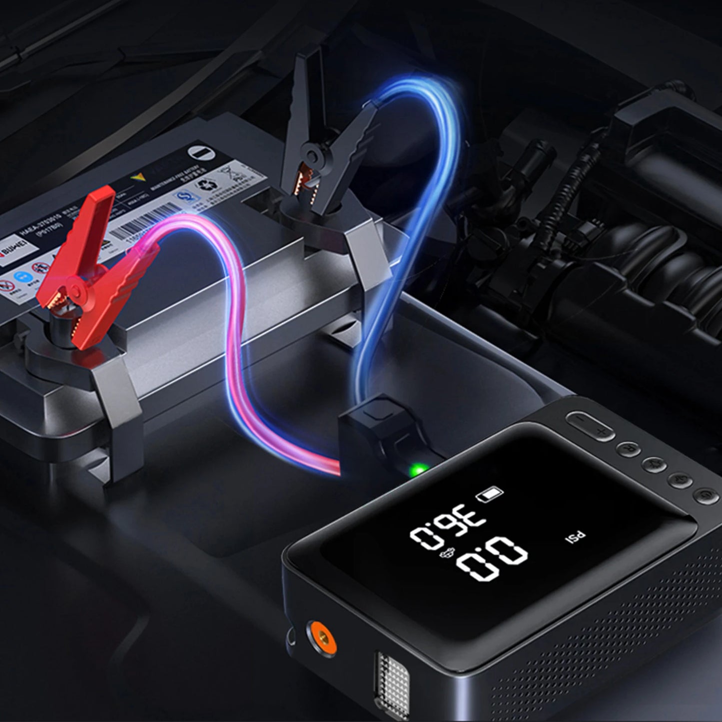 Tire Inflator with Jump Starter Portable Air Compressor Car Battery Jump Starter Electric Air Pump for Cars SUVs & Trucks