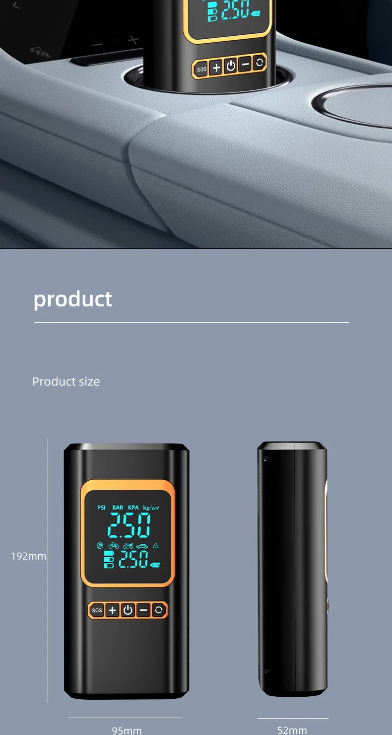 4 In 1 Car Jump Starter Multi-Function Air Compressor Power Bank 150psi Portable Charger Car Battery Starter For 12V Cars