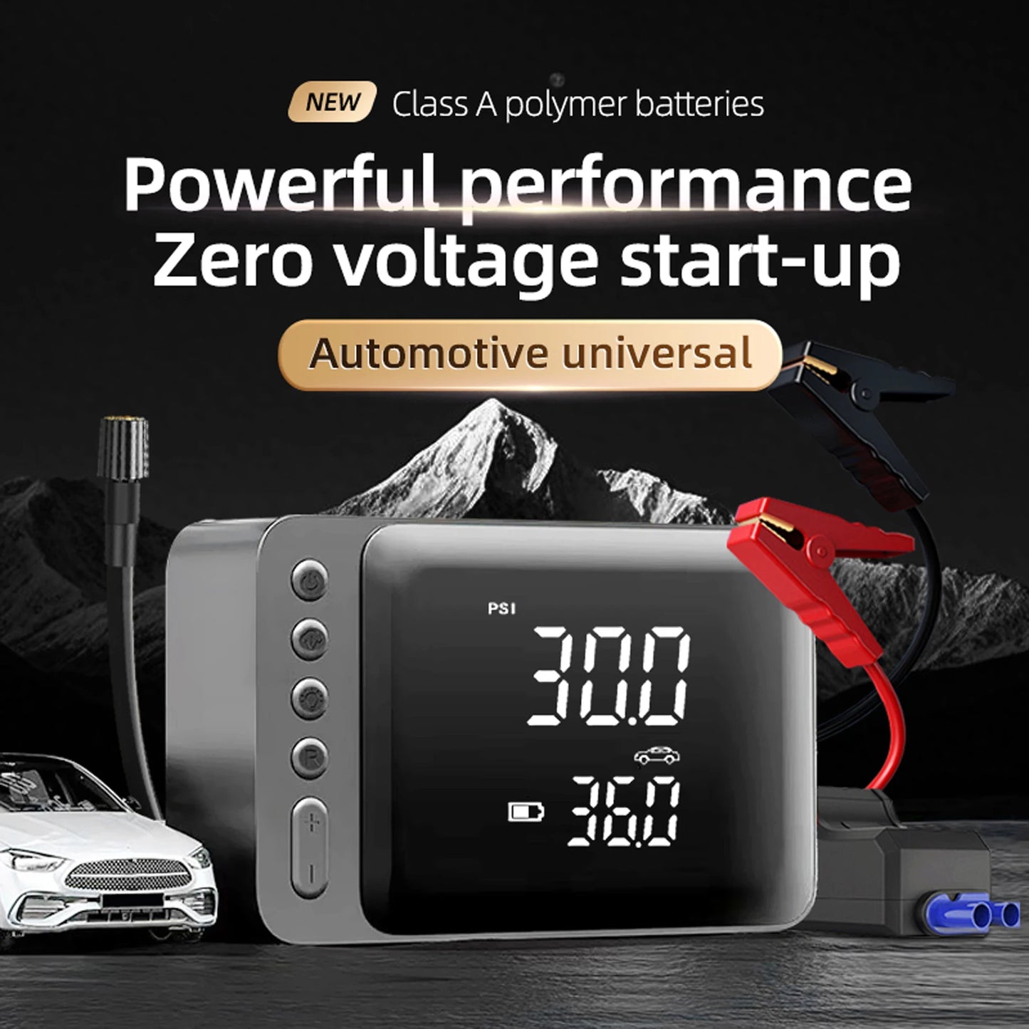 Tire Inflator with Jump Starter Portable Air Compressor Car Battery Jump Starter Electric Air Pump for Cars SUVs & Trucks