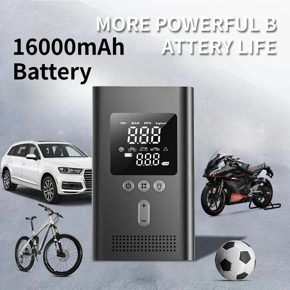 Portable Jump Starter with Air Pump, 3000A Car Jump Starter Boost 150PSI Auto Air Compressor Tire Inflator , LED Light