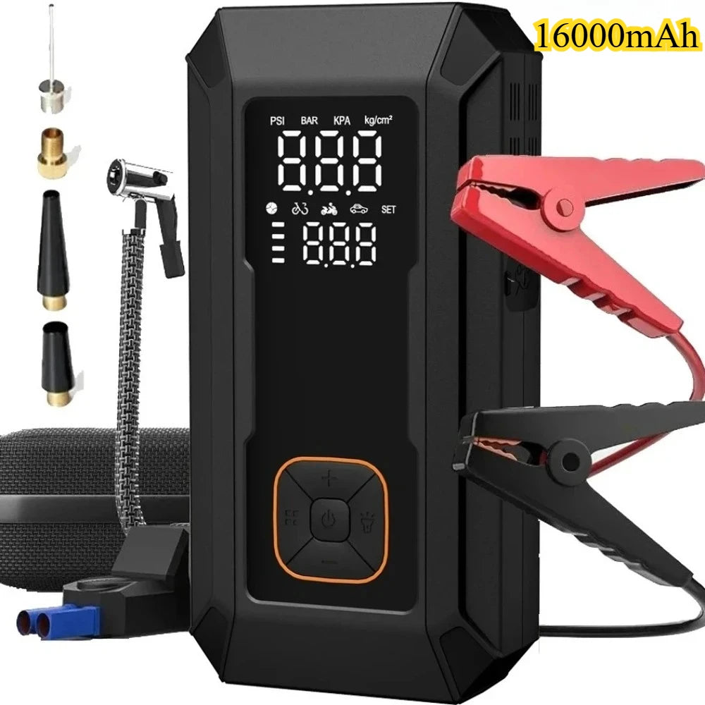 Car Jump Starter with Air Pump 4000A Jump Starter &150PSI Air Compressor, Portable Auto Power Banlk ,Tire Inflator, LED Light