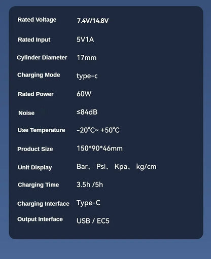 4 In 1 Portable Car Jump Starter & Air Pump 150PSI Air Compressor Power Bank Booster Car Starter Device Auto Tyre Inflator