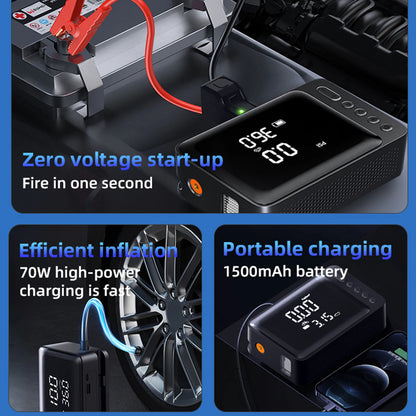 Tire Inflator with Jump Starter Portable Air Compressor Car Battery Jump Starter Electric Air Pump for Cars SUVs & Trucks
